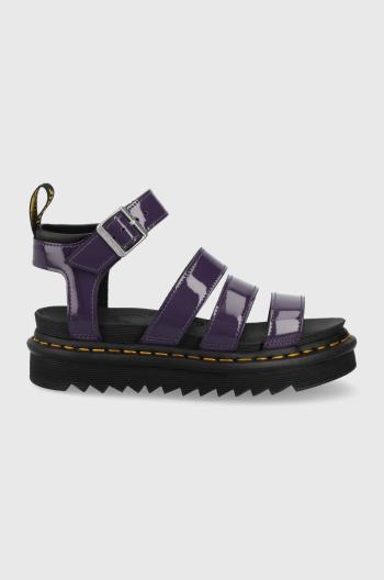Kožené sandály Dr. Martens dámské, fialová barva, na platformě