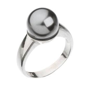 EVOLUTION GROUP CZ Stříbrný prsten s perlou šedý - velikost 54 - 35022.3