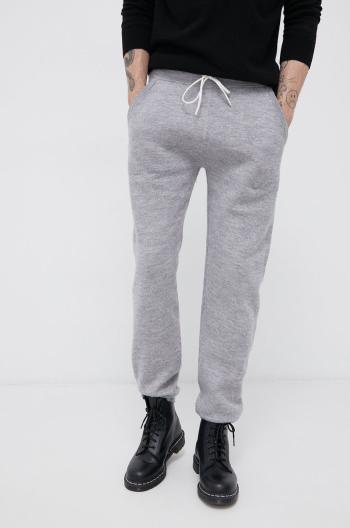 Vlněné kalhoty MC2 Saint Barth pánské, šedá barva, hladké