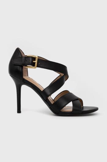 Kožené sandály Lauren Ralph Lauren Gisella černá barva