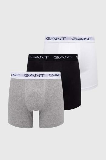 Boxerky Gant 3-pack pánské, šedá barva