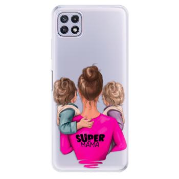 Odolné silikonové pouzdro iSaprio - Super Mama - Two Boys - Samsung Galaxy A22 5G