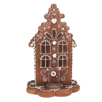 Hnědá vánoční svítící perníková chaloupka Gingerbread House - 13*13*20 cm  6PR4344