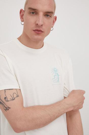 Bavlněné tričko Billabong Billabong X Wrangler béžová barva, s potiskem
