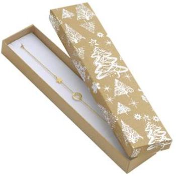 Šperky4U Vánoční dárková krabička na náramek - stříbrný motiv - KR0371-SI