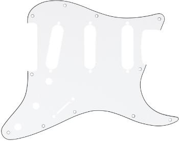 Fender Pickguard, Stratocaster S/S/S, 11-Hole Mount, White (W/B/W), 3-