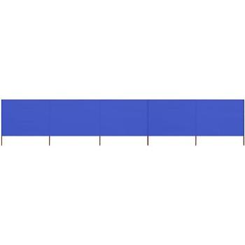 5dílná zástěna proti větru textil 600 x 120 cm azurově modrá (47165)
