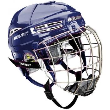 Bauer RE-AKT 100 YTH COMBO Dětská hokejová helma s mřížkou, tmavě modrá, velikost 49-54
