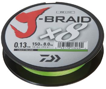 Daiwa splétaná šňůra j-braid chartreuse 300 m-průměr 0,16 mm / nosnost 9 kg