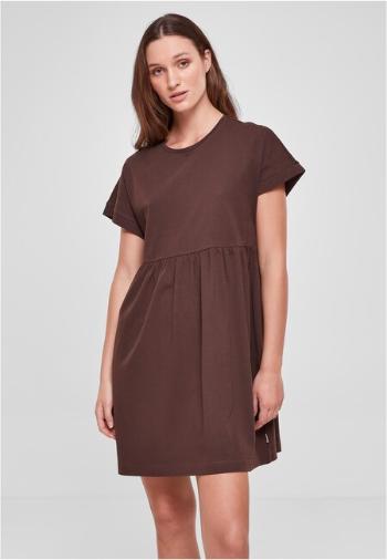 Urban Classics Ladies Organic Empire Valance Tee Dress brown - XS