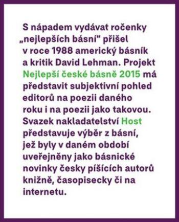 Nejlepší české básně 2015 - Borkovec Petr
