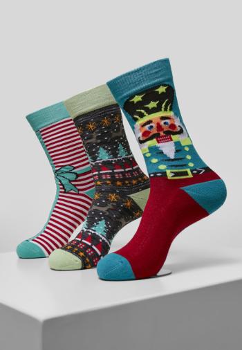 Urban Classics Christmas Nutcracker Socks 3-Pack multicolor - 47–50