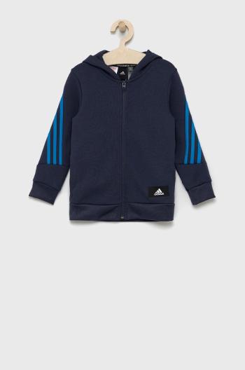 Dětská mikina adidas Performance HJ9877 tmavomodrá barva, hladká