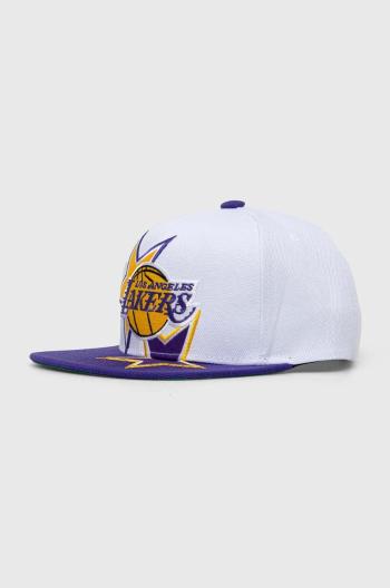 Kšiltovka Mitchell&Ness NBA LOS ANGELES LAKERS bílá barva, s aplikací