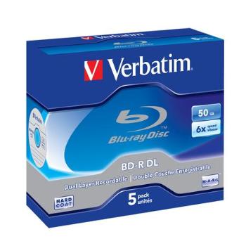 Verbatim Blu-ray BD-R Dual Layer [ jewel case 5 | 50GB | 6x | Scratchguard Plus], 43748