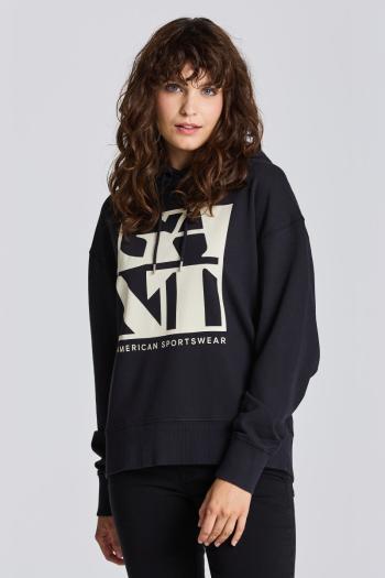 MIKINA GANT D1. QUADRAT LOGO HOODIE černá XL