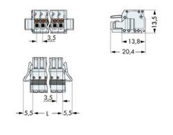 Zásuvkový konektor na kabel WAGO 2734-112/037-000, 53.00 mm, pólů 12, rozteč 3.50 mm, 50 ks