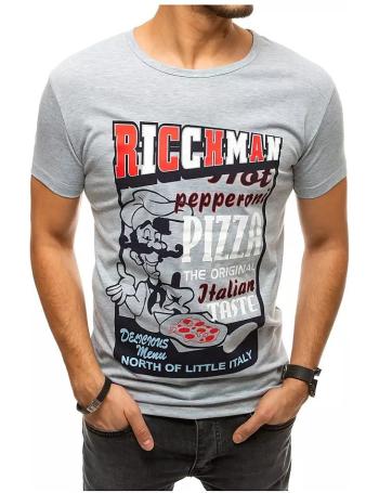 šedé pánské tričko pizza vel. 2XL