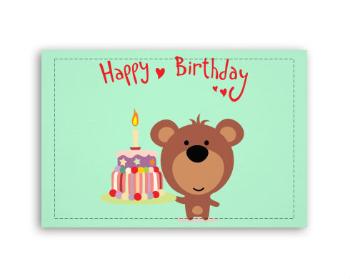 Fotoobraz 60x40 cm malý Happy Birthday Bear