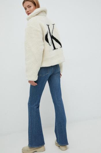 Mikina Calvin Klein Jeans dámská, béžová barva,
