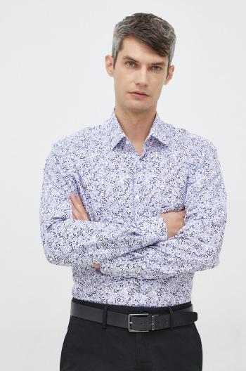 Bavlněné tričko Karl Lagerfeld slim, s klasickým límcem