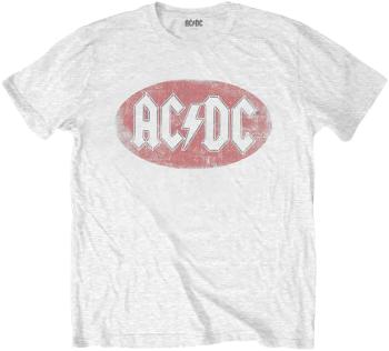 AC/DC Tričko Oval Logo Vintage White XL