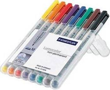 Staedtler Lumocolor M non-permanent 315 315 WP8 popisovač fólií, modrá, hnědá, žlutá, zelená, oranžová, červená, černá, fialová