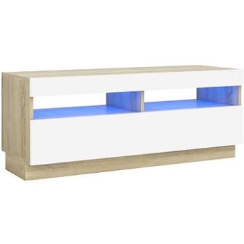 SHUMEE s LED osvětlením bílý a dub sonoma 100 × 35 × 40 cm (804459)