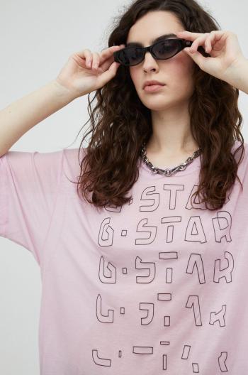 Tričko G-Star Raw růžová barva