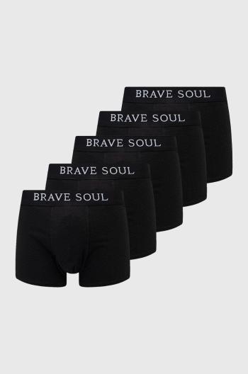 Boxerky Brave Soul (5-pack) pánské, černá barva