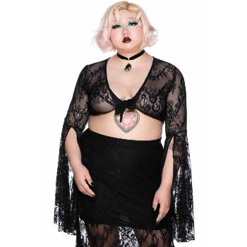 tričko KILLSTAR Fawn Lace Top černá XXL