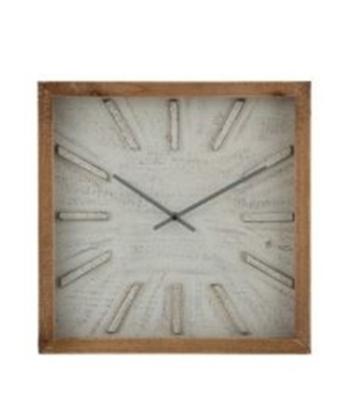Čtvercové nástěnné hodiny s patinou Ygraine - Ø 40*6 cm 2909