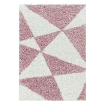 Ayyildiz koberce Kusový koberec Tango Shaggy 3101 rose - 80x150 cm Růžová