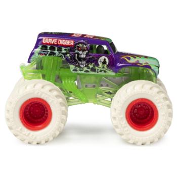 Monster Jam Kovové auto s figurkou - Grave Digger a Grim bílé pneu