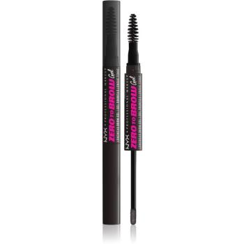 NYX Professional Makeup Zero To Brow Gel gel na obočí s aplikátorem odstín 08 Black 2 ml