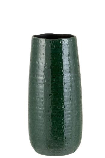 Tmavě zelená keramická váza se vzorem Seraphine S - 15*19*40 cm 3320