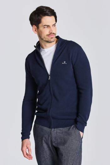 SVETR GANT COTTON PIQUE ZIP CARDIGAN modrá XXL