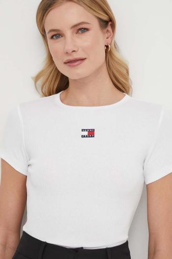 Tričko Tommy Jeans bílá barva, DW0DW17881