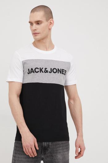 Bavlněné tričko Jack & Jones bílá barva, s potiskem