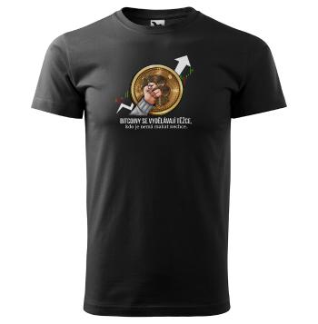 Tričko Bitcoin hand (Velikost: 4XL, Typ: pro muže, Barva trička: Černá)