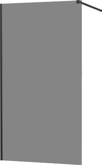 MEXEN/S KIOTO Sprchová zástěna WALK-IN 90x200 cm 8 mm, černá, kouřové sklo 800-090-101-70-40