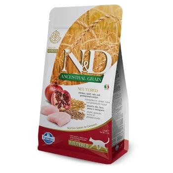 N&D Ancestral Grain Cat Neutered Chicken & Pomegranate 1,5kg