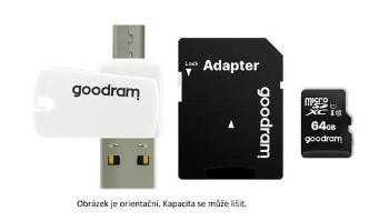 GOODRAM microSDHC karta 16GB M1A4 All-in-one (R:100/W:10 MB/s), UHS-I Class 10, U1 + Adapter + OTG card reader/čtečka