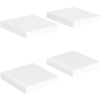 Shumee plovoucí nástěnné 4 ks bílé 23×23,5×3,8 cm MDF, 323804 (323804)