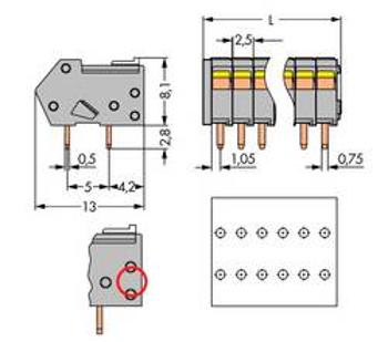 Pružinová svorkovnice WAGO 218-108/000-006, 0.50 mm², Pólů 8, modrá, 220 ks