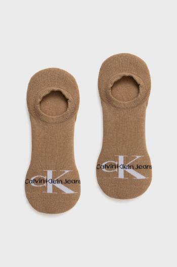 Ponožky Calvin Klein pánské, hnědá barva