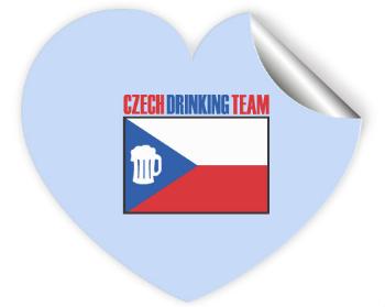 Samolepky srdce - 5 kusů Czech drinking team