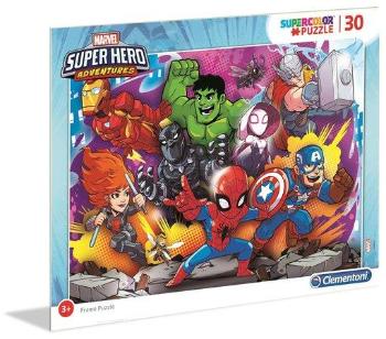 CLEMENTONI Puzzle Marvel Super Hero Adventures: Spiderman a spol. 30 dílků