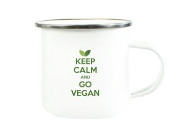 Plechový hrnek Keep calm and Go Vegan