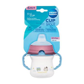 Canpol babies Bonjour Paris First Cup Blue 6m+ 150 ml hrneček pro děti